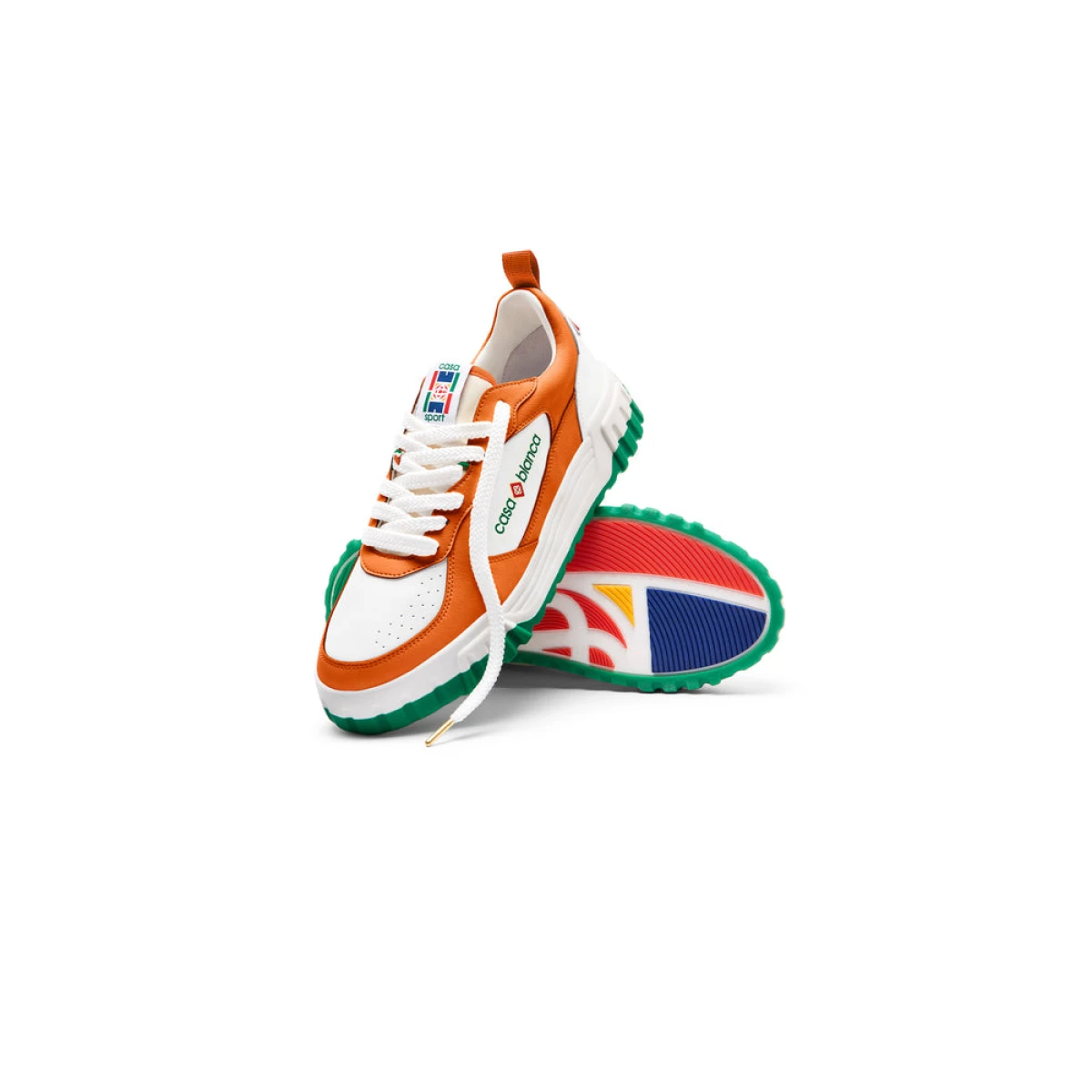 Mens The Court Orange & White Sneaker view 4
