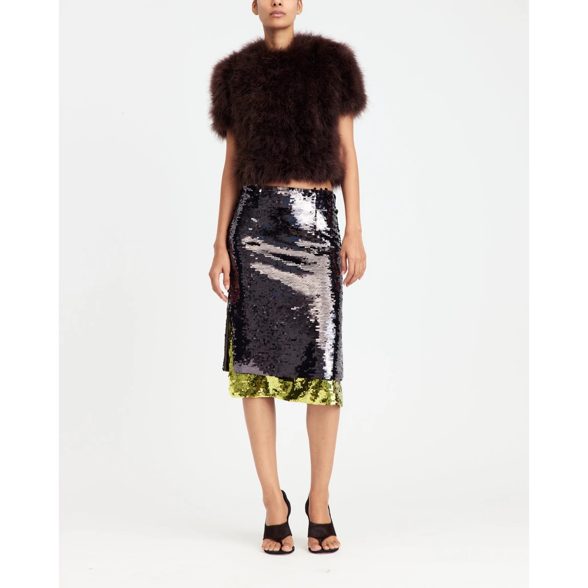 Nyla Midi Skirt In Square Sequin view 2