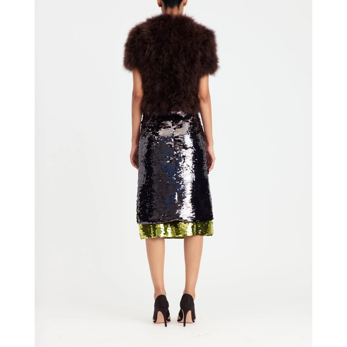 Nyla Midi Skirt In Square Sequin view 4