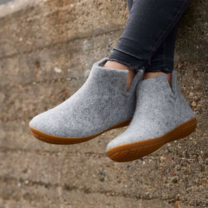 Boot with natural rubber sole - honey - Grey view 2